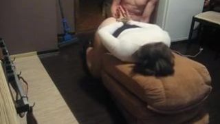 Пухлая жена со связанными руками получает жёсткий трах в задницу от мужа